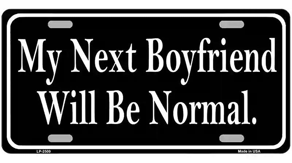My Next Boyfriend Metal Novelty License Plate