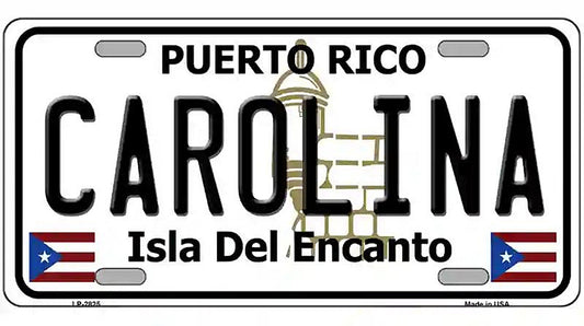 Carolina Puerto Rico Metal Novelty License Plate