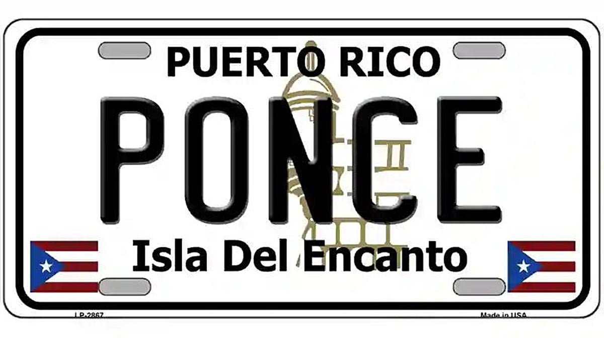 Ponce Puerto Rico Metal Novelty License Plate