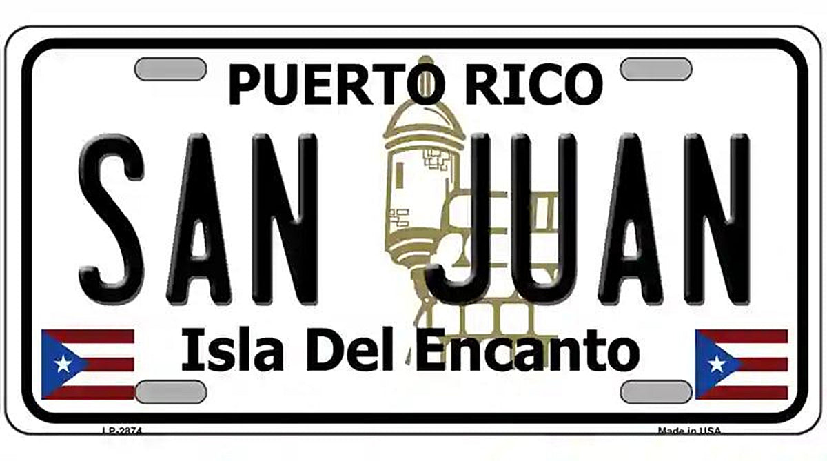 San Juan Puerto Rico Metal Novelty License Plate