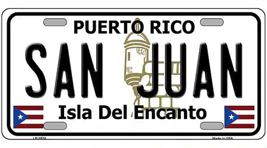 San Juan Puerto Rico Metal Novelty License Plate