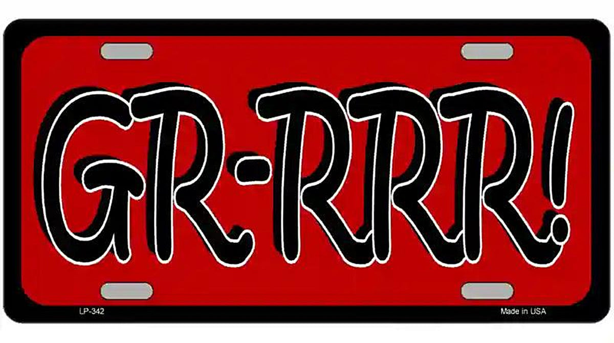 GR-RRR Metal Novelty License Plate