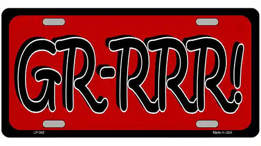 GR-RRR Metal Novelty License Plate