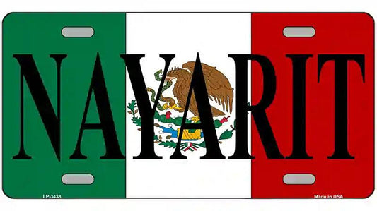 Nayarit on Mexico Flag Metal Novelty License Plate