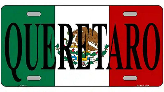 Queretaro on Mexico Flag Metal Novelty License Plate