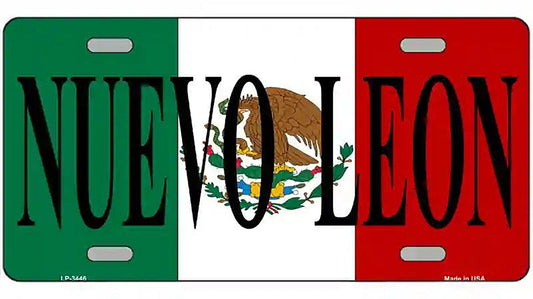 Nuevo Leon on Mexico Flag Metal Novelty License Plate
