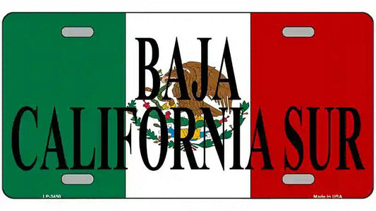 Baja California Sur on Mexico Flag Metal Novelty License Plate