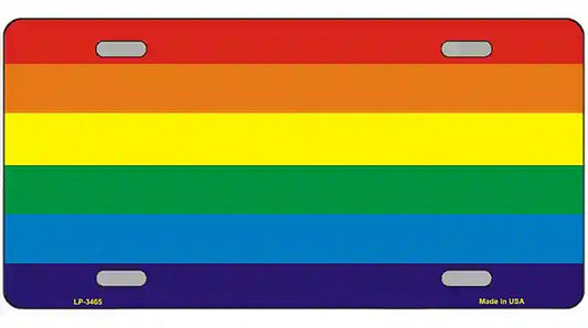 Rainbow Flag Metal Novelty License Plate