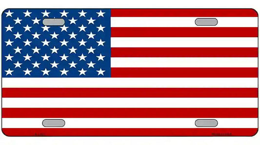 American Flag Novelty Metal License Plate