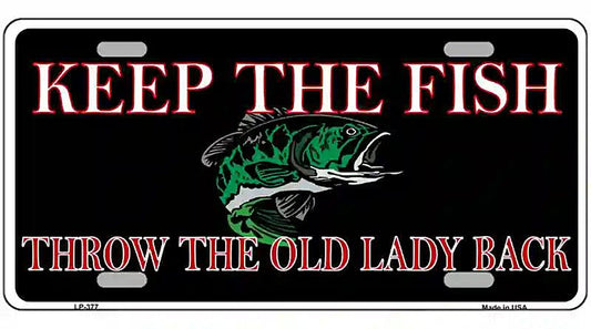 Keep the Fish Metal Novelty License Plate