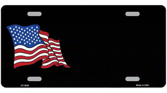 American Flag Offset Metal Novelty License Plate