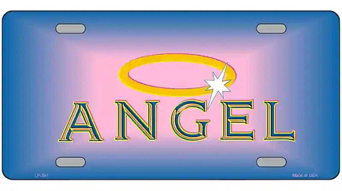 Angel Metal Novelty License Plate