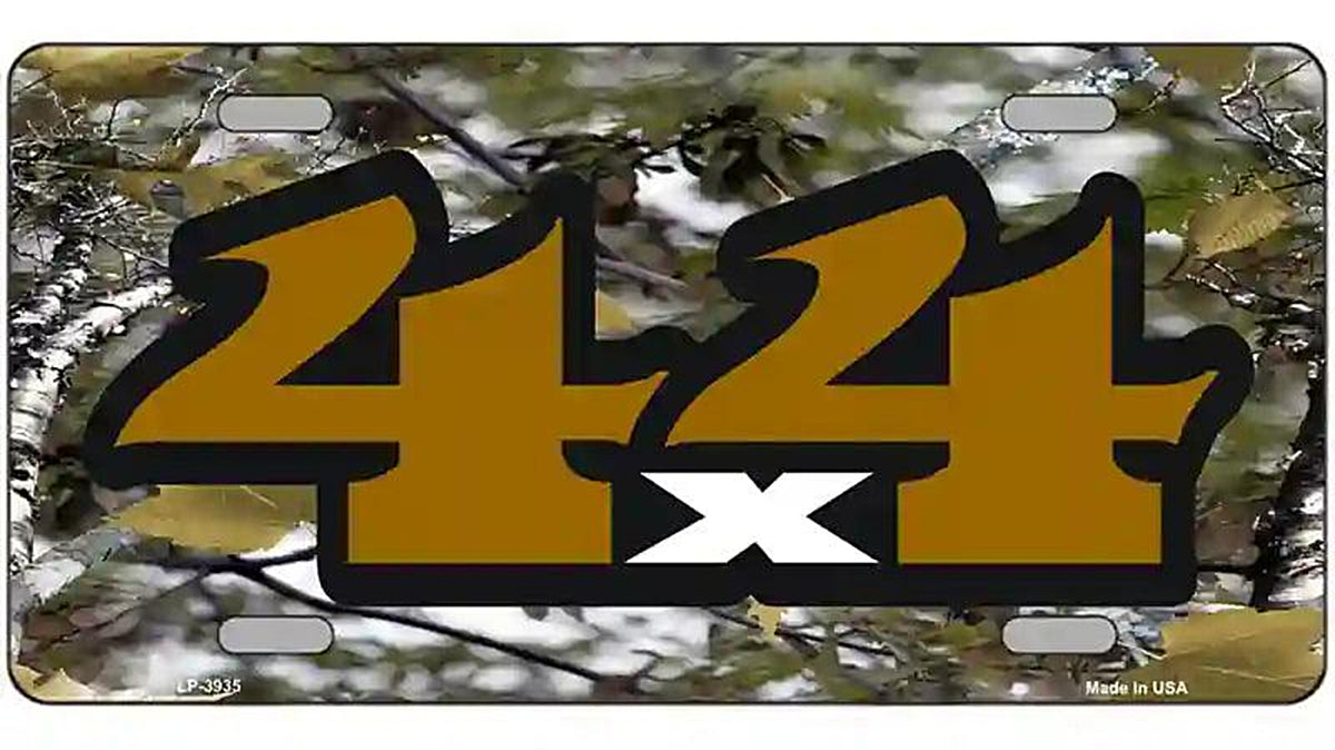 4x4 Camouflage Metal Novelty License Plate