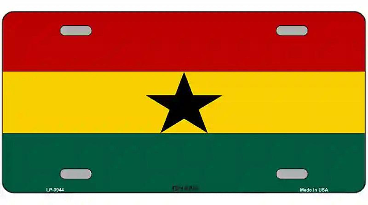 Ghana Flag Metal Novelty License Plate