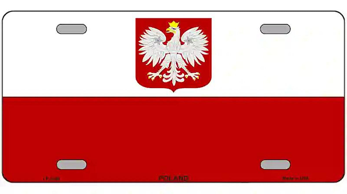 Poland Eagle Flag Metal Novelty License Plate