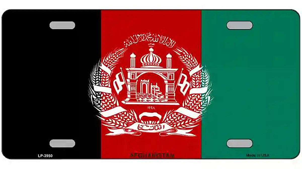 Afghanistan Flag Metal Novelty License Plate