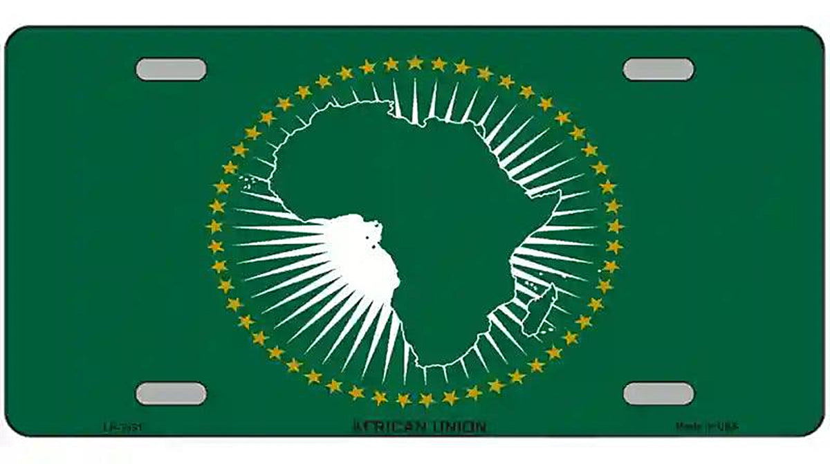 African Union Flag Metal Novelty License Plate