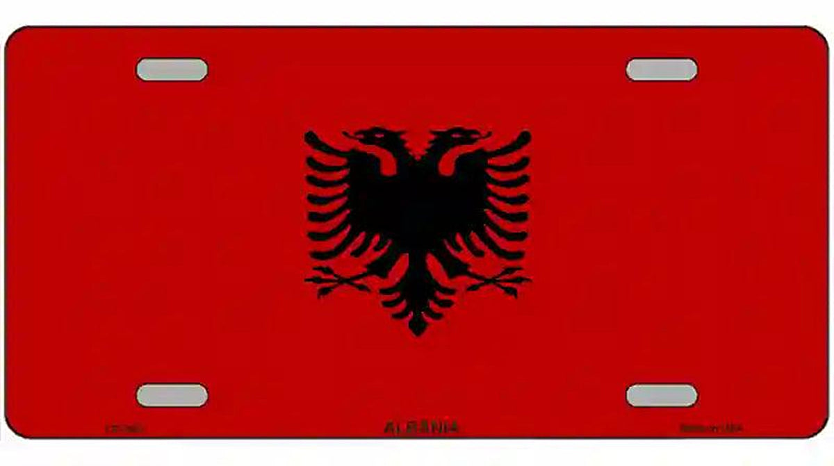 Albania Flag Metal Novelty License Plate