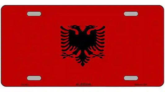 Albania Flag Metal Novelty License Plate