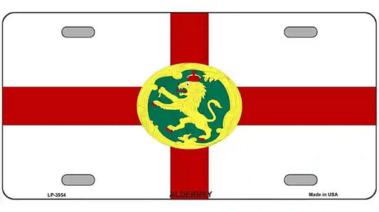 Alderney Flag Metal Novelty License Plate