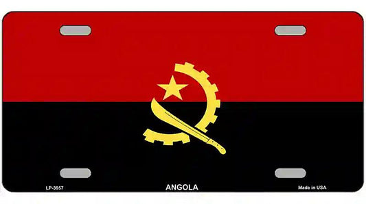 Angola Flag Metal Novelty License Plate