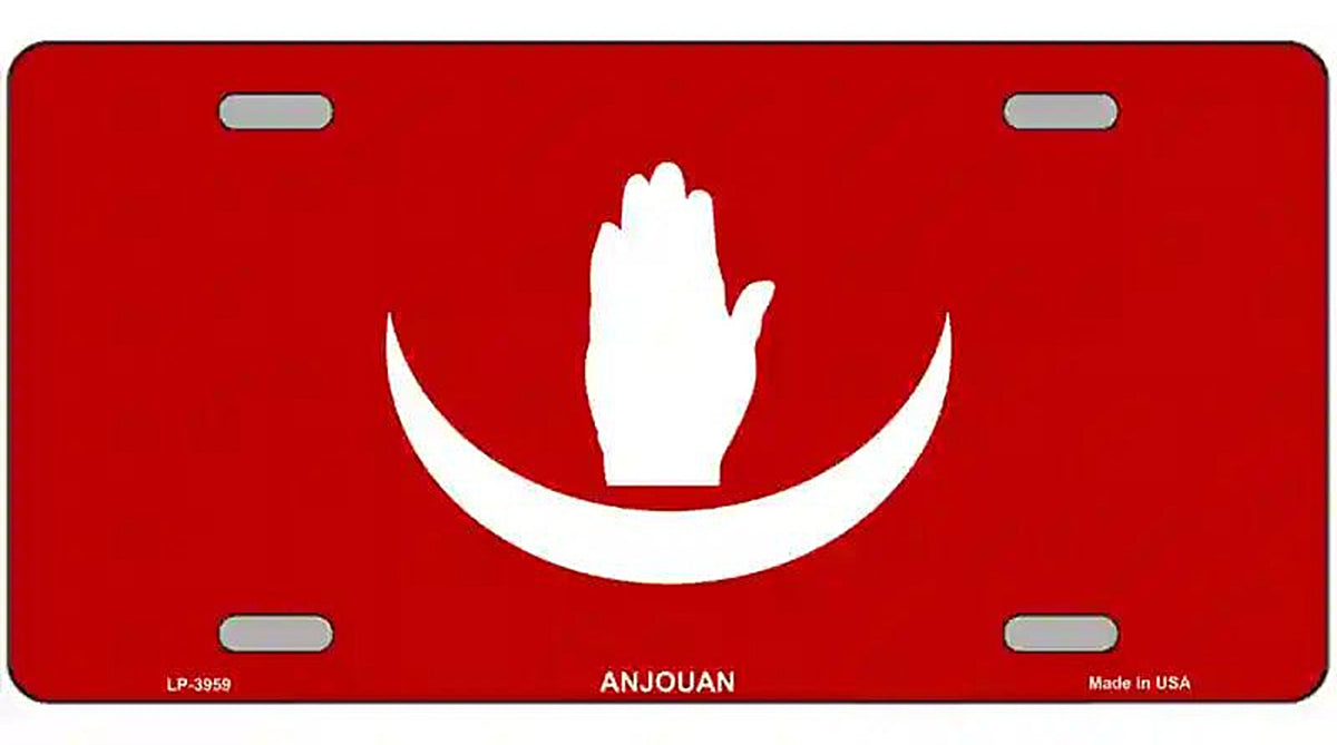 Anjouan Flag Metal Novelty License Plate