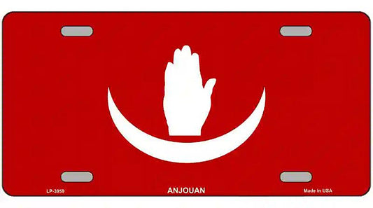 Anjouan Flag Metal Novelty License Plate