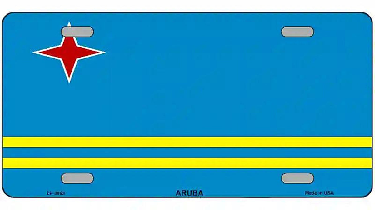 Aruba Flag Metal Novelty License Plate