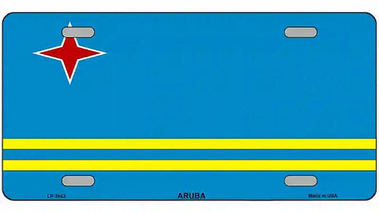 Aruba Flag Metal Novelty License Plate