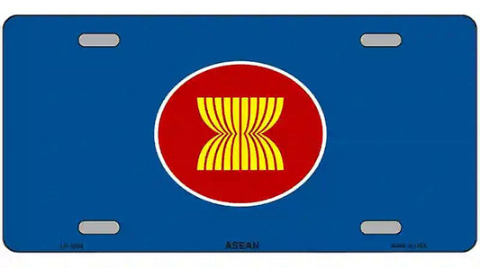 Asean Flag Metal Novelty License Plate
