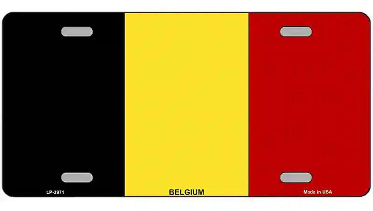 Belgium Flag Metal Novelty License Plate