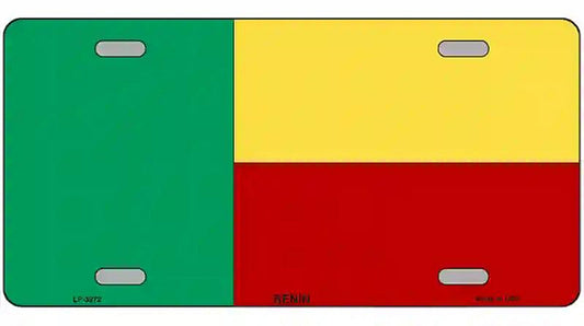 Benin Flag Metal Novelty License Plate