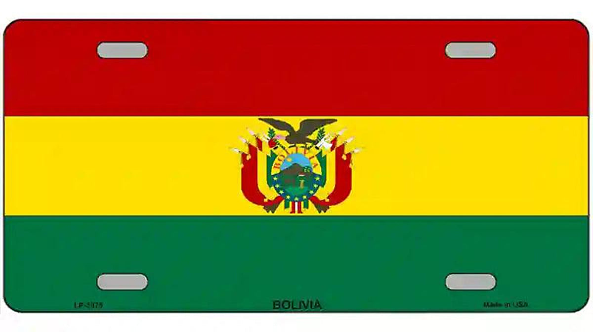Bolivia Flag Metal Novelty License Plate