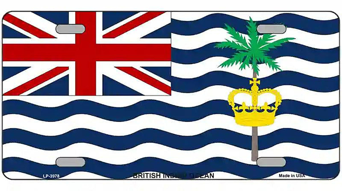 British Indian Ocean Flag Metal Novelty License Plate