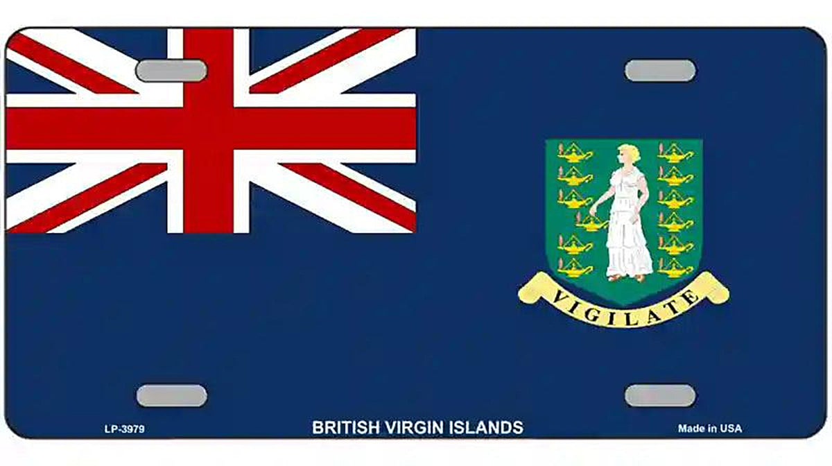 British Virgin Islands Flag Metal Novelty License Plate