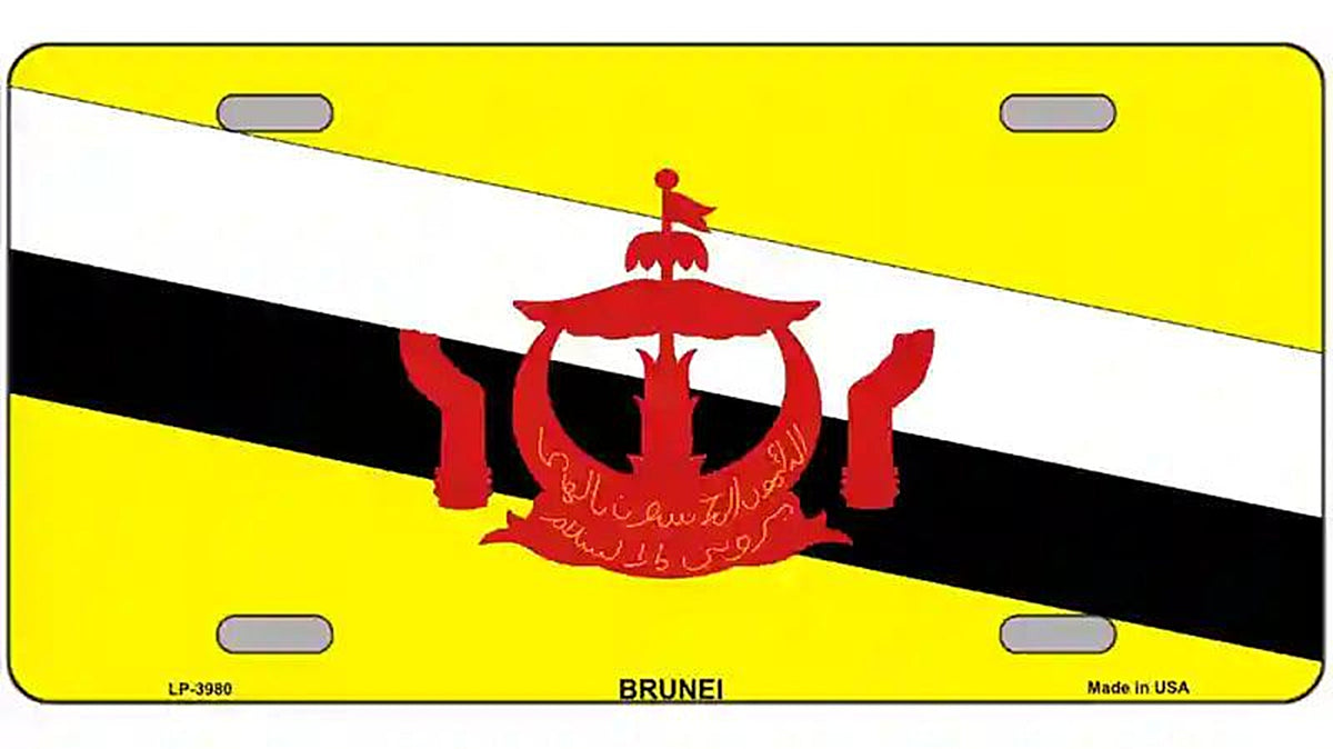 Brunei Flag Metal Novelty License Plate