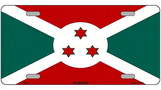 Burundi Flag Metal Novelty License Plate