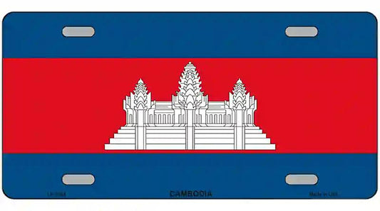 Cambodia Flag Metal Novelty License Plate
