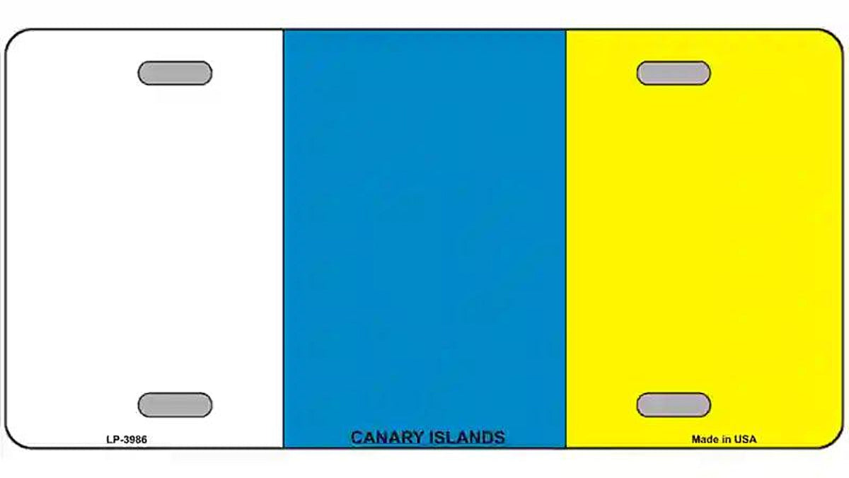 Canary Islands Flag Metal Novelty License Plate