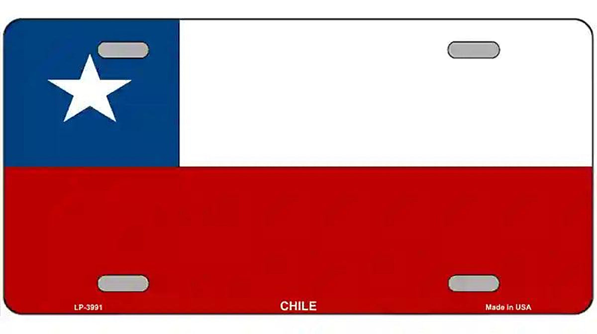 Chile Flag Metal Novelty License Plate