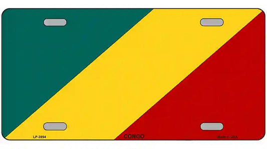 Congo Flag Metal Novelty License Plate