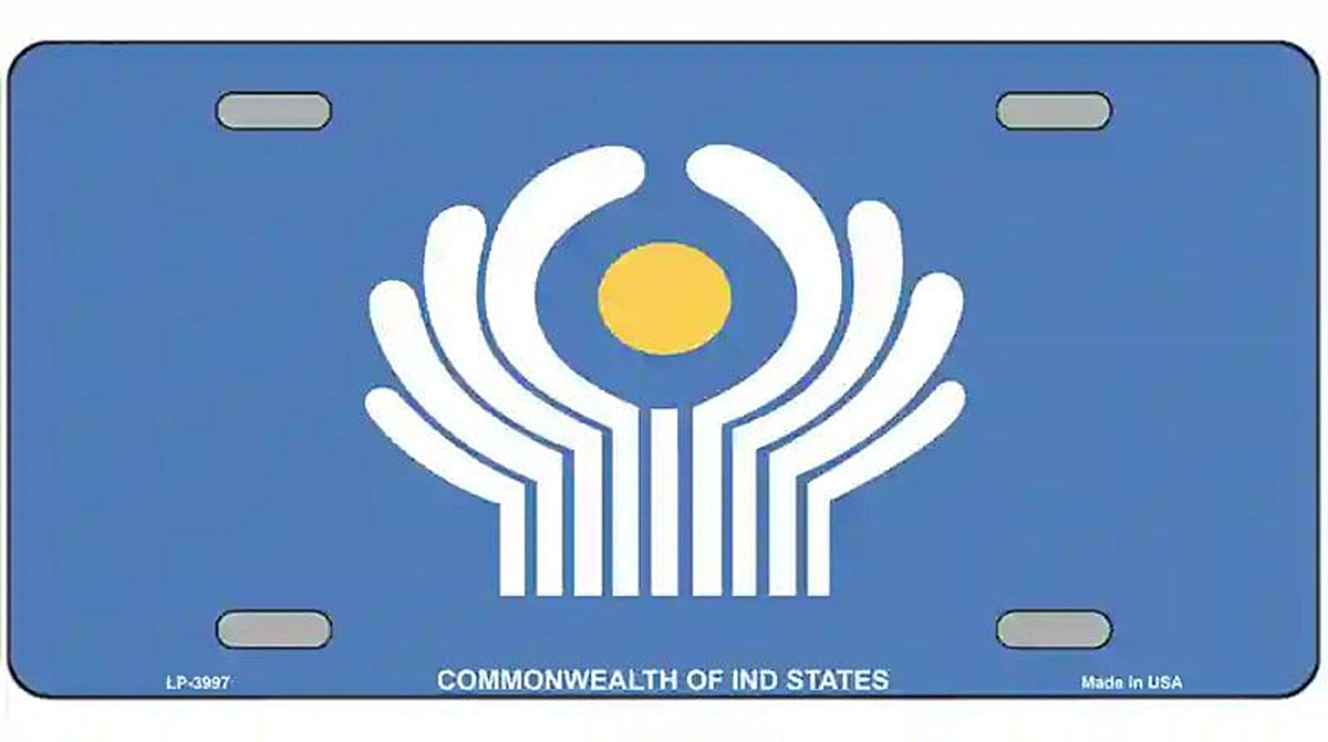 Commonwealth Of Ind States Flag Metal Novelty License Plate