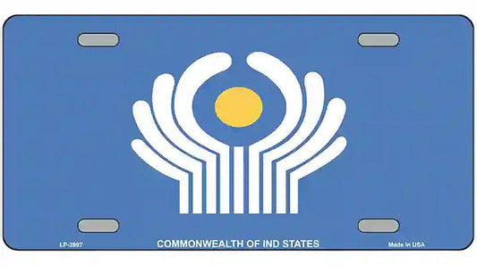 Commonwealth Of Ind States Flag Metal Novelty License Plate