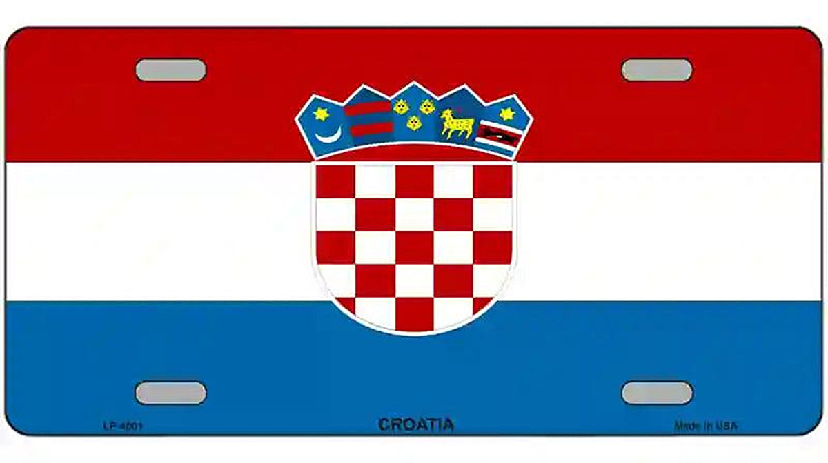 Croatia Flag Metal Novelty License Plate