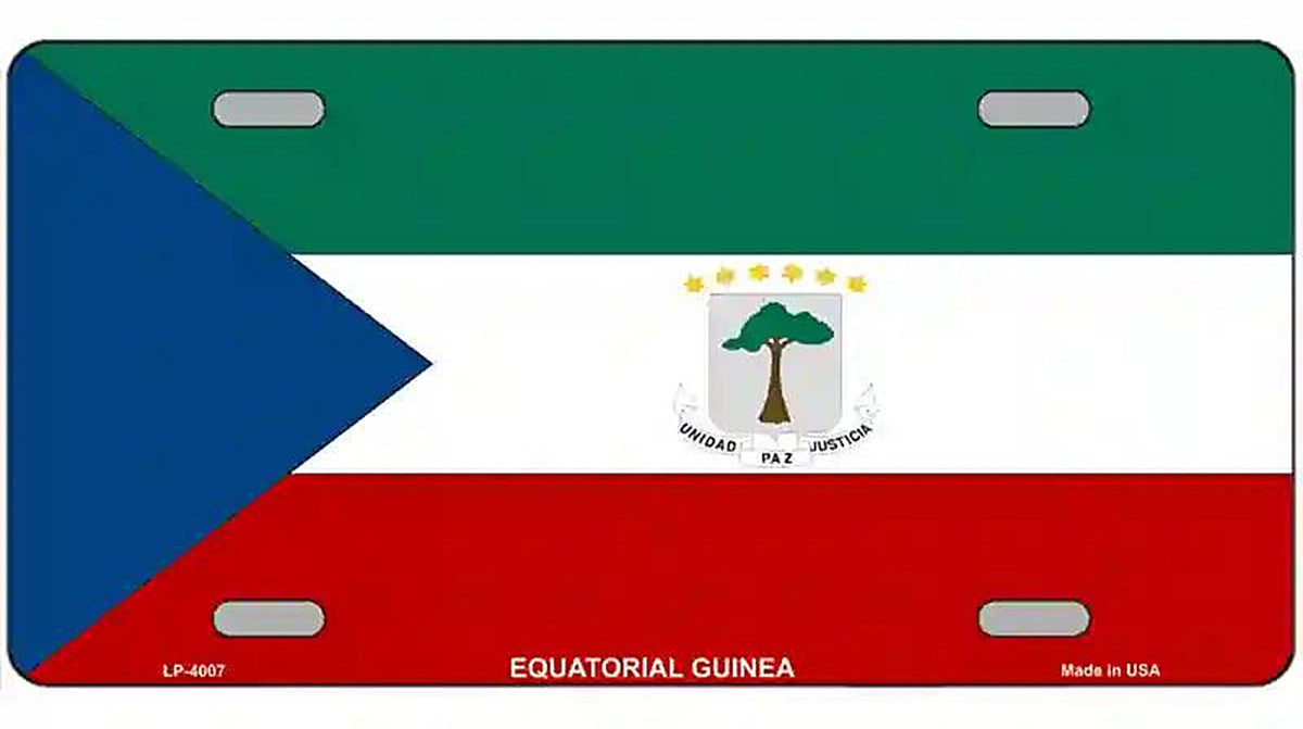 Equatorial Guinea Flag Metal Novelty License Plate