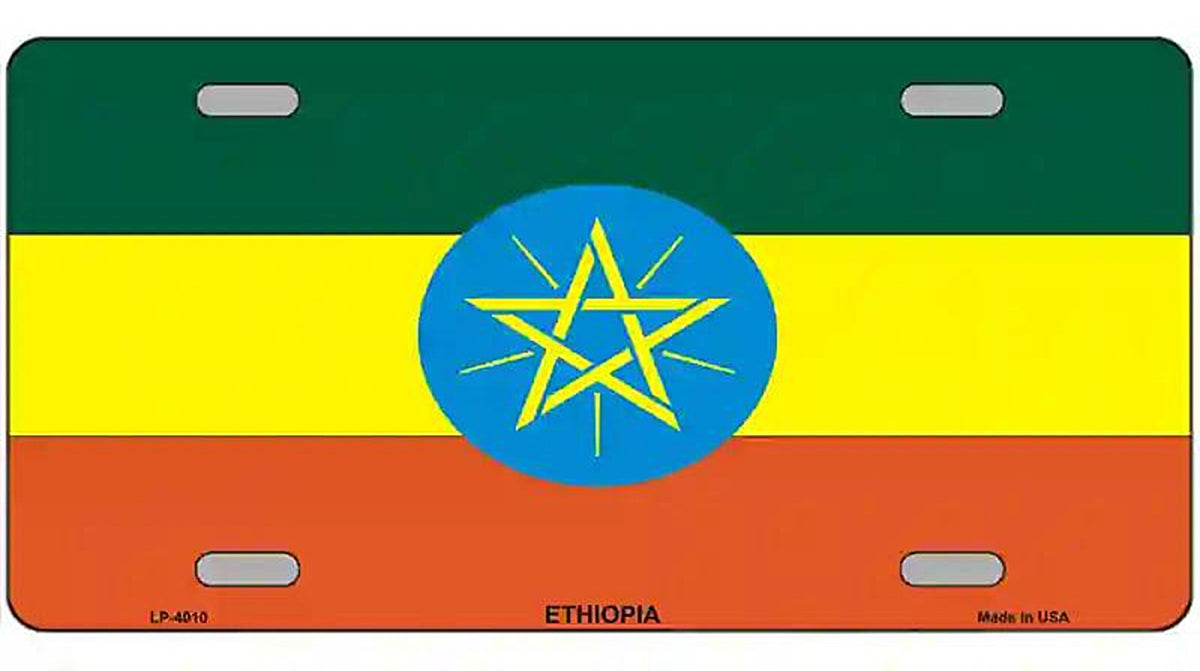 Ethiopia Flag Metal Novelty License Plate