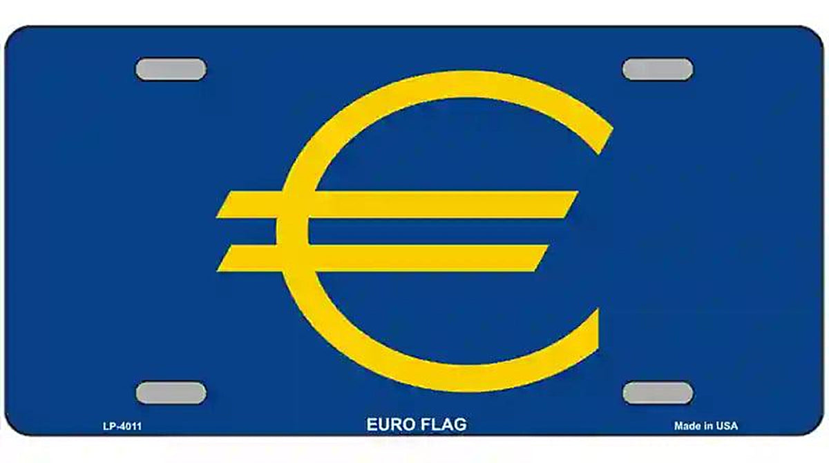 Euro Flag Metal Novelty License Plate
