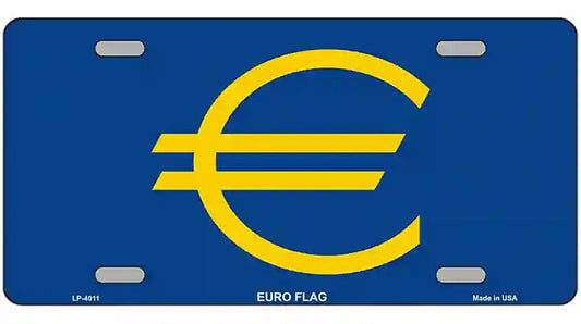 Euro Flag Metal Novelty License Plate