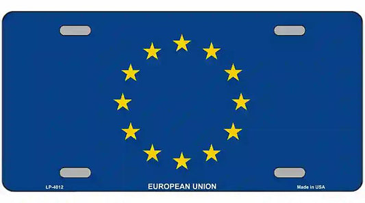 European Union Flag Metal Novelty License Plate