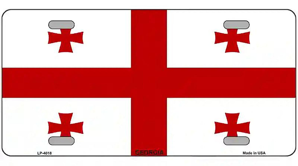 Georgia Flag Metal Novelty License Plate
